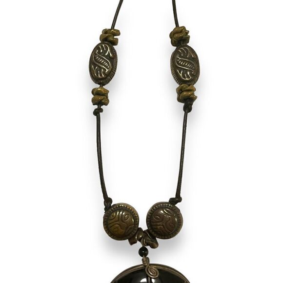 Tribal African Handmade Carved Pendant Necklace - Picture 4 of 7